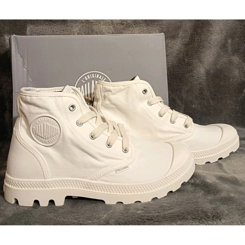 Palladium Pampa Hi Star White Canvas Hi-top SneakersHiking Boots Womens Sz US 10